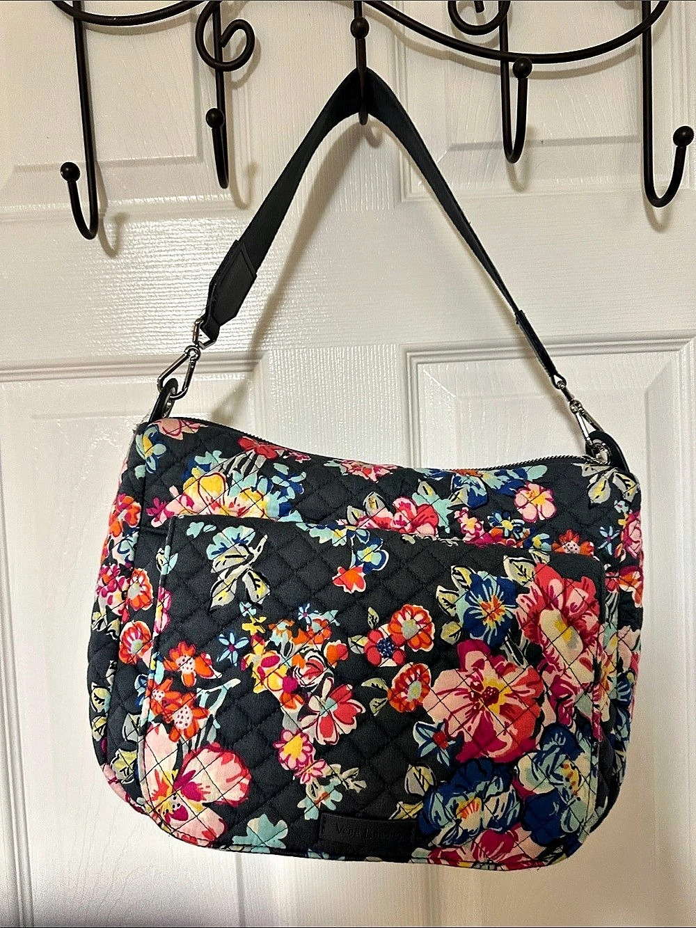 Vera Bradley Floral Quilted Shoulder Bag in Black & Multicolor